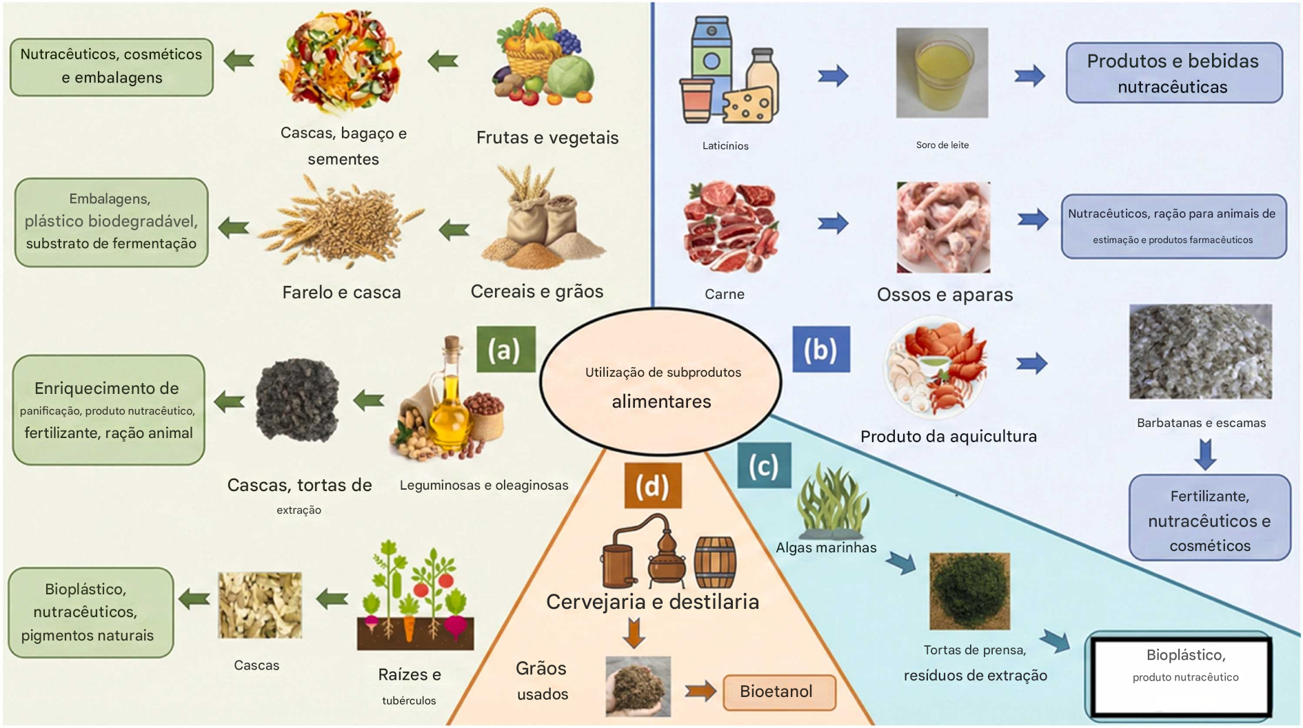Resíduos do processamento de alimentos entram na mira de rotas “waste-to-wealth” com extração verde, biorrefinarias e avaliação de viabilidade